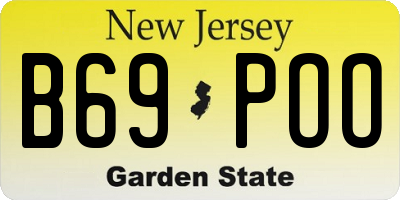NJ license plate B69POO