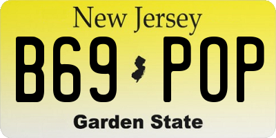NJ license plate B69POP