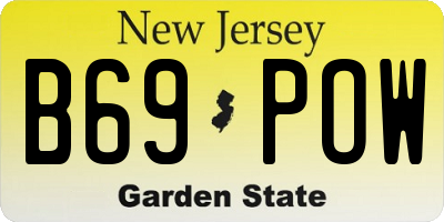 NJ license plate B69POW