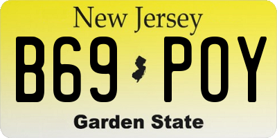 NJ license plate B69POY