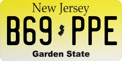 NJ license plate B69PPE