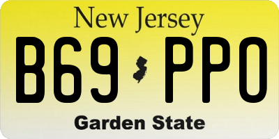 NJ license plate B69PPO