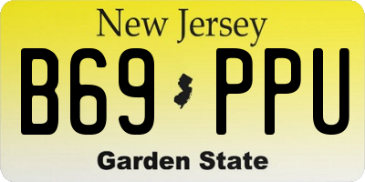 NJ license plate B69PPU