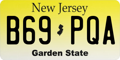 NJ license plate B69PQA