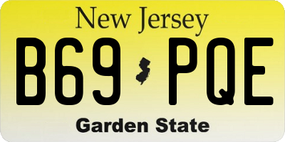 NJ license plate B69PQE