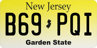 NJ license plate B69PQI