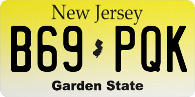 NJ license plate B69PQK