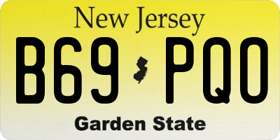 NJ license plate B69PQO