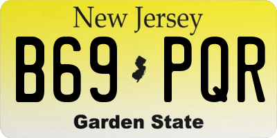 NJ license plate B69PQR