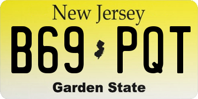 NJ license plate B69PQT
