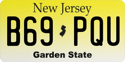 NJ license plate B69PQU