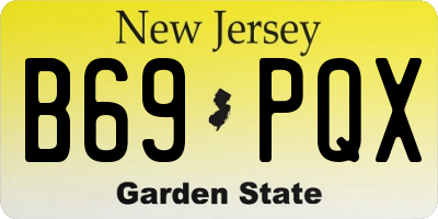 NJ license plate B69PQX
