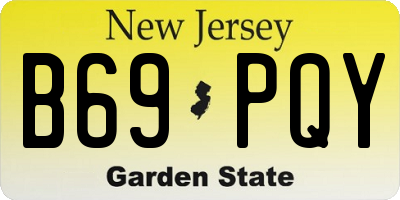 NJ license plate B69PQY