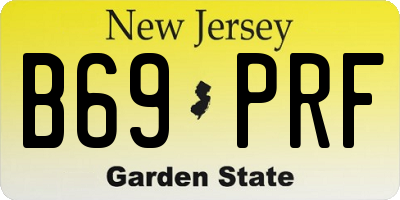 NJ license plate B69PRF