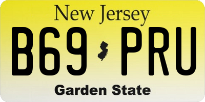 NJ license plate B69PRU