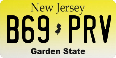 NJ license plate B69PRV