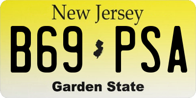 NJ license plate B69PSA