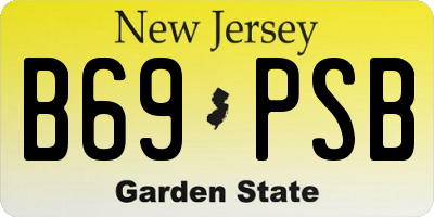 NJ license plate B69PSB