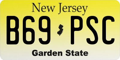 NJ license plate B69PSC