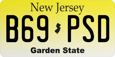 NJ license plate B69PSD