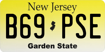NJ license plate B69PSE