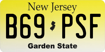 NJ license plate B69PSF