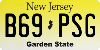 NJ license plate B69PSG