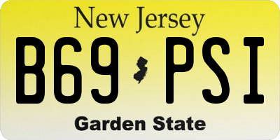 NJ license plate B69PSI