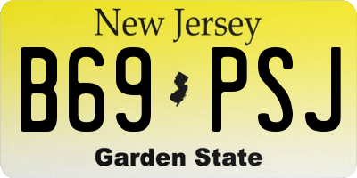 NJ license plate B69PSJ