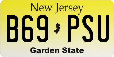 NJ license plate B69PSU