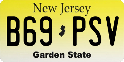 NJ license plate B69PSV