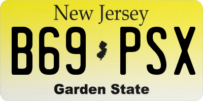 NJ license plate B69PSX