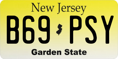 NJ license plate B69PSY