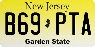 NJ license plate B69PTA
