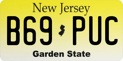 NJ license plate B69PUC