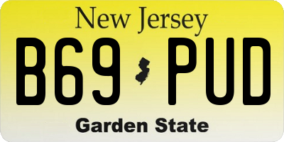 NJ license plate B69PUD