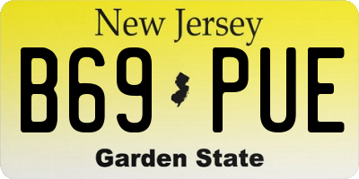 NJ license plate B69PUE