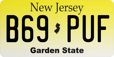 NJ license plate B69PUF