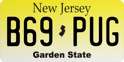 NJ license plate B69PUG