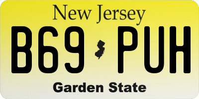 NJ license plate B69PUH