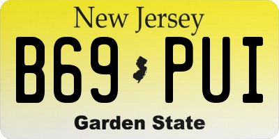 NJ license plate B69PUI