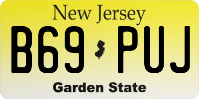 NJ license plate B69PUJ