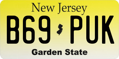 NJ license plate B69PUK