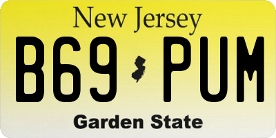 NJ license plate B69PUM