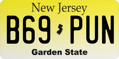 NJ license plate B69PUN