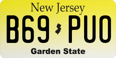 NJ license plate B69PUO