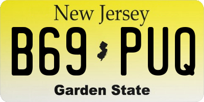 NJ license plate B69PUQ