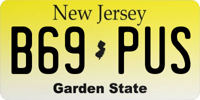 NJ license plate B69PUS