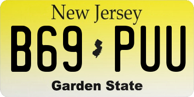 NJ license plate B69PUU