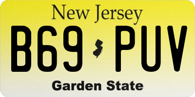 NJ license plate B69PUV